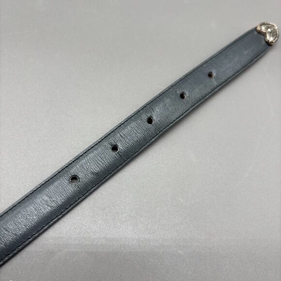 Vintage Justin Leather Western Belt Gray Heart Buckle 28 Cowhide USA 503GY - Picture 8 of 11